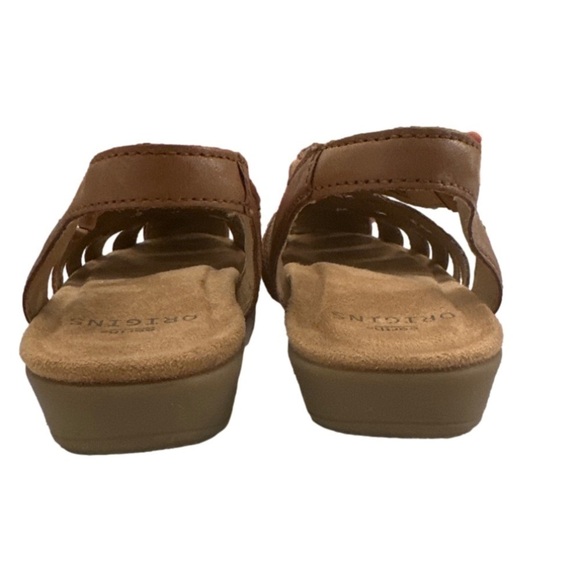 Earth Origins Leather Fisherman Sandals Berri cognac brown women’s shoes size 5M - Picture 4 of 9